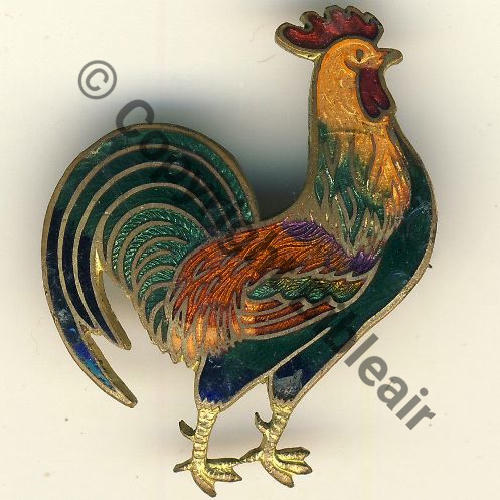 216   1945.47 BR.216 COQ CHANTANT 2eDRILLE GT.3.15 Broche type bijoutier  SM Epingle bascule Dos lisse  Src.Ph.BARTLETT 86Eur09.14 